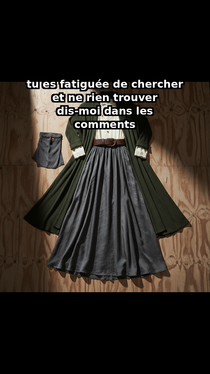 Clothing product photo before — cardigan and dress flat lay