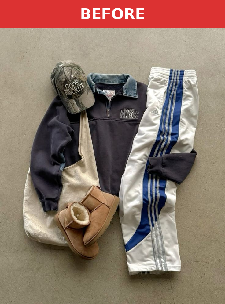 BEFORE: flat lay of a Maqam abaya shown flat on a surface